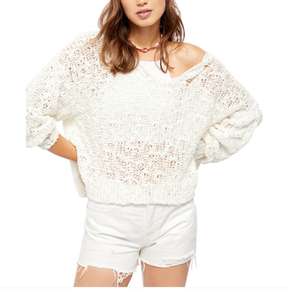 Free People Sunday Shore Pullover Sweater. Small